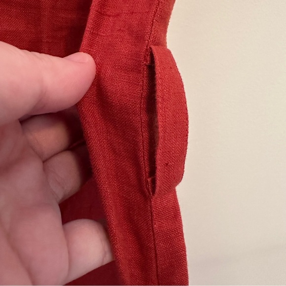 Jaeger London Vintage Linen Sleeveless Burnt Orange Shift Dress Size UK 10 US 8 - Picture 6 of 12